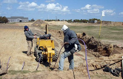 Excavation under the clubhouse parking lot