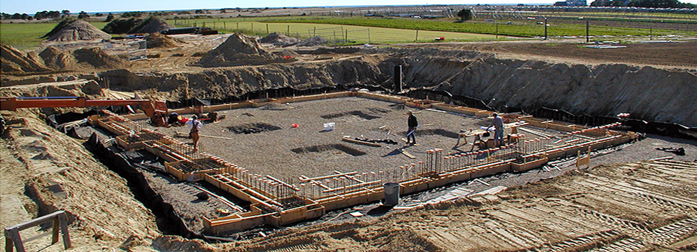 Foundation footings on a Nantucket construction site