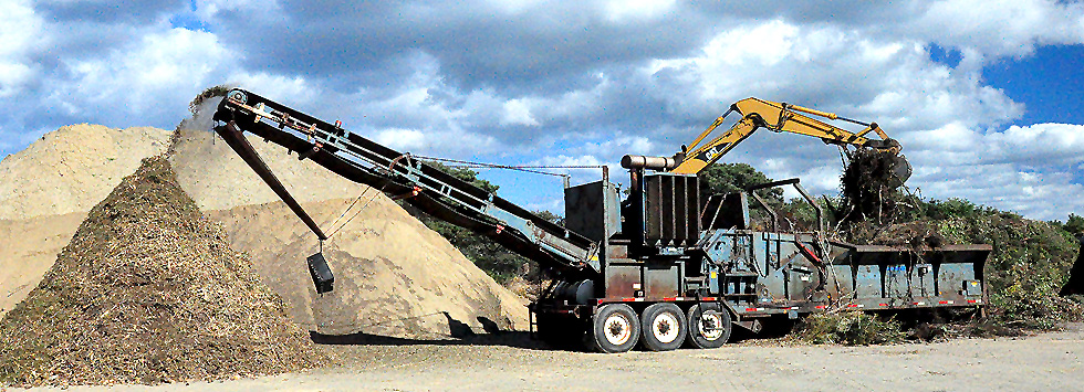 Material recycling and composting operation at the Reis Trucking facility